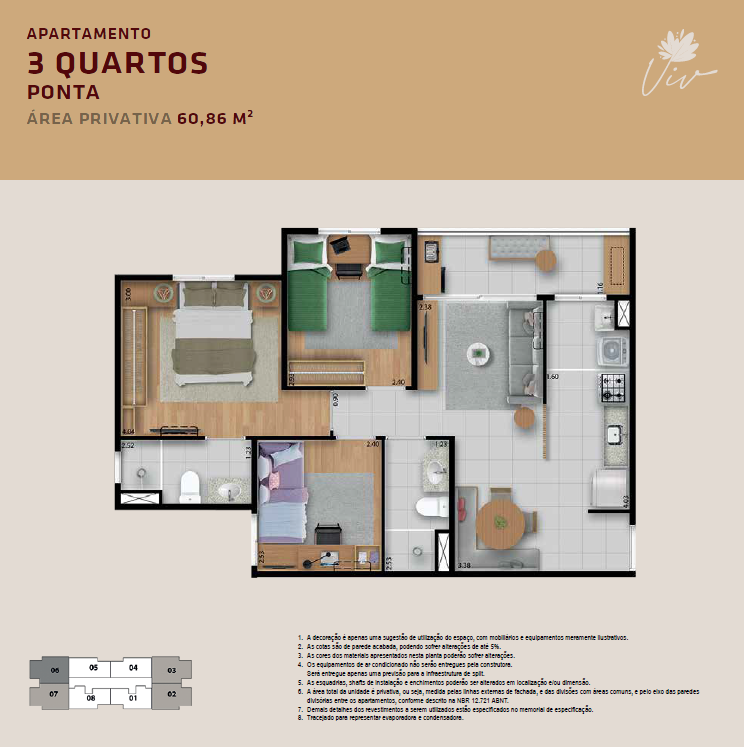 Planta 3 Quartos